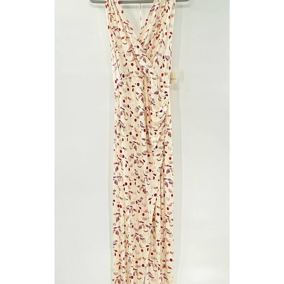NEW Free People Daria Ivory Printed Sleeveless Halter Slit Maxi Dress T-Back LG - Picture 11 of 11